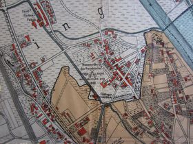 Französische Massengräber von 1809 im Stadtplan 1910